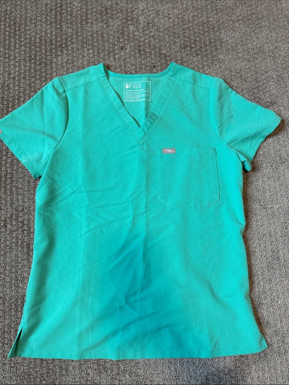 FIGS Women’s Teal V-Neck Scrub Top